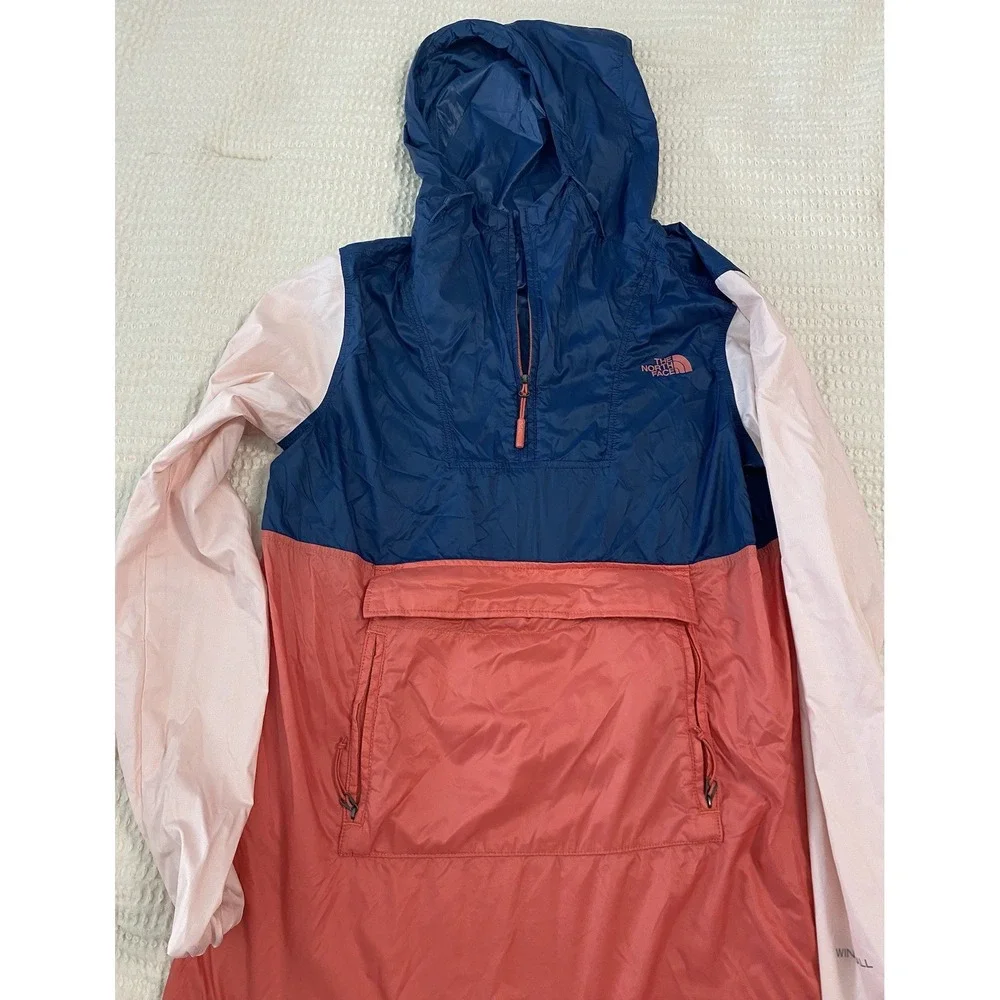 The‎ North Face XS Pink Navy Coral Breaker Windwall Pullover Anorak Jacket NWOT